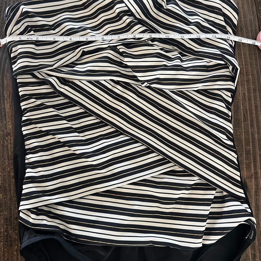 Miraclesuit Black and White Strapless One-Piece Swimsuit - Picture 12 of 14